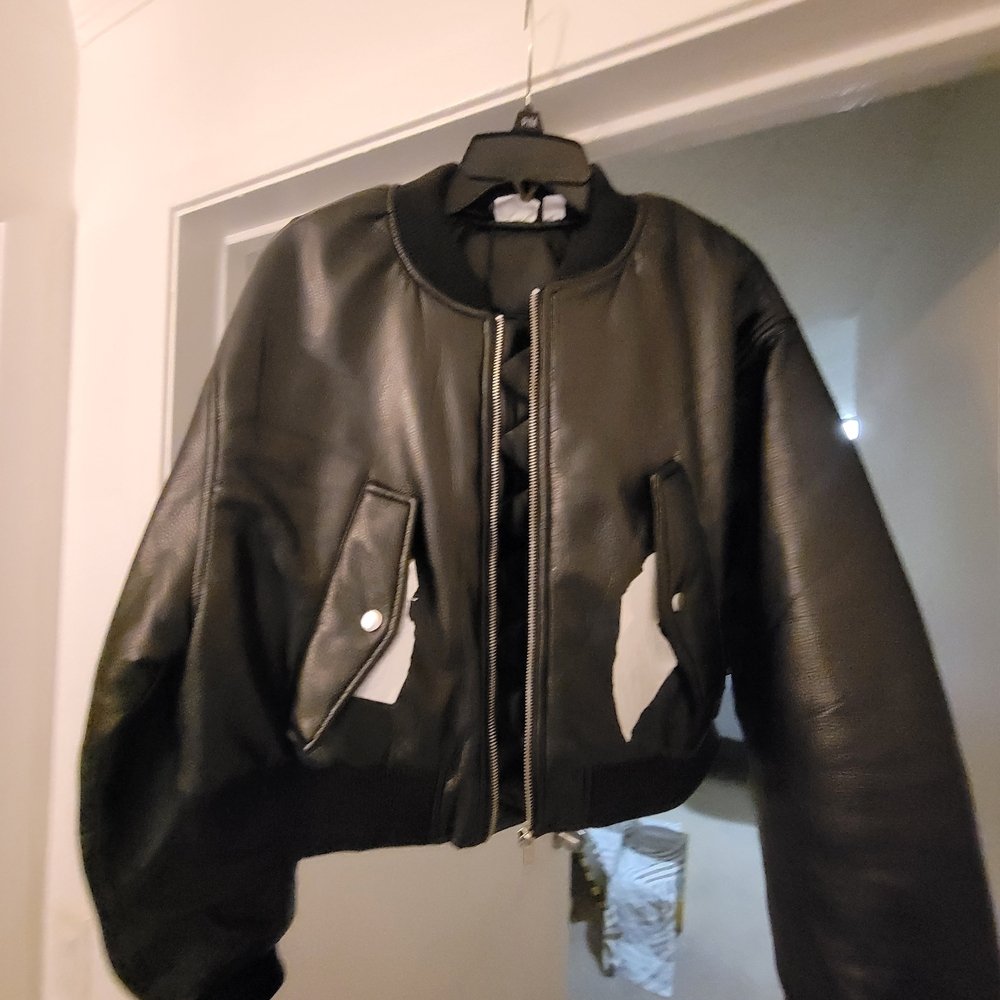 Noisy May Black Faux Leather Jacket